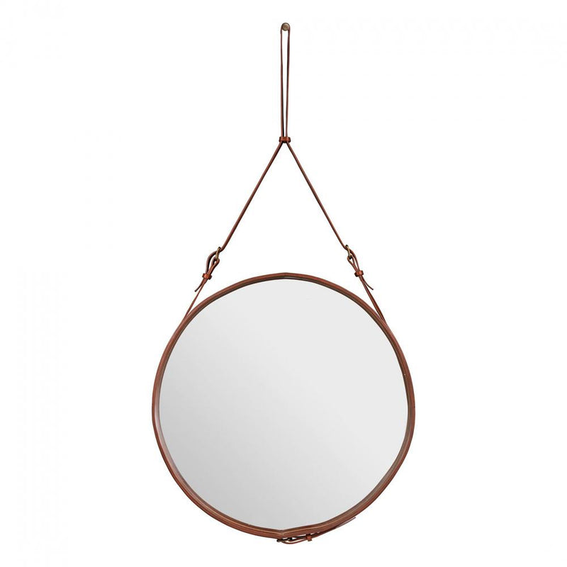 Adnet Circulaire Mirror mirror Gubi Large Tan Leather 