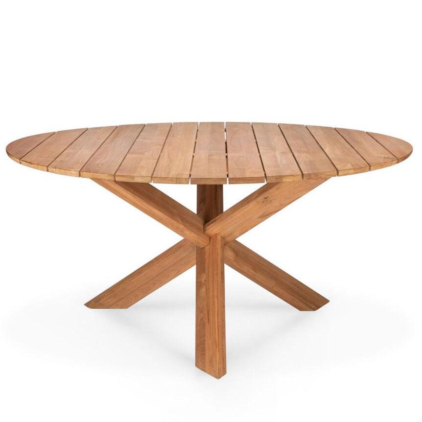 Teak Circle Outdoor Dining Table Dining Tables Ethnicraft 54" 