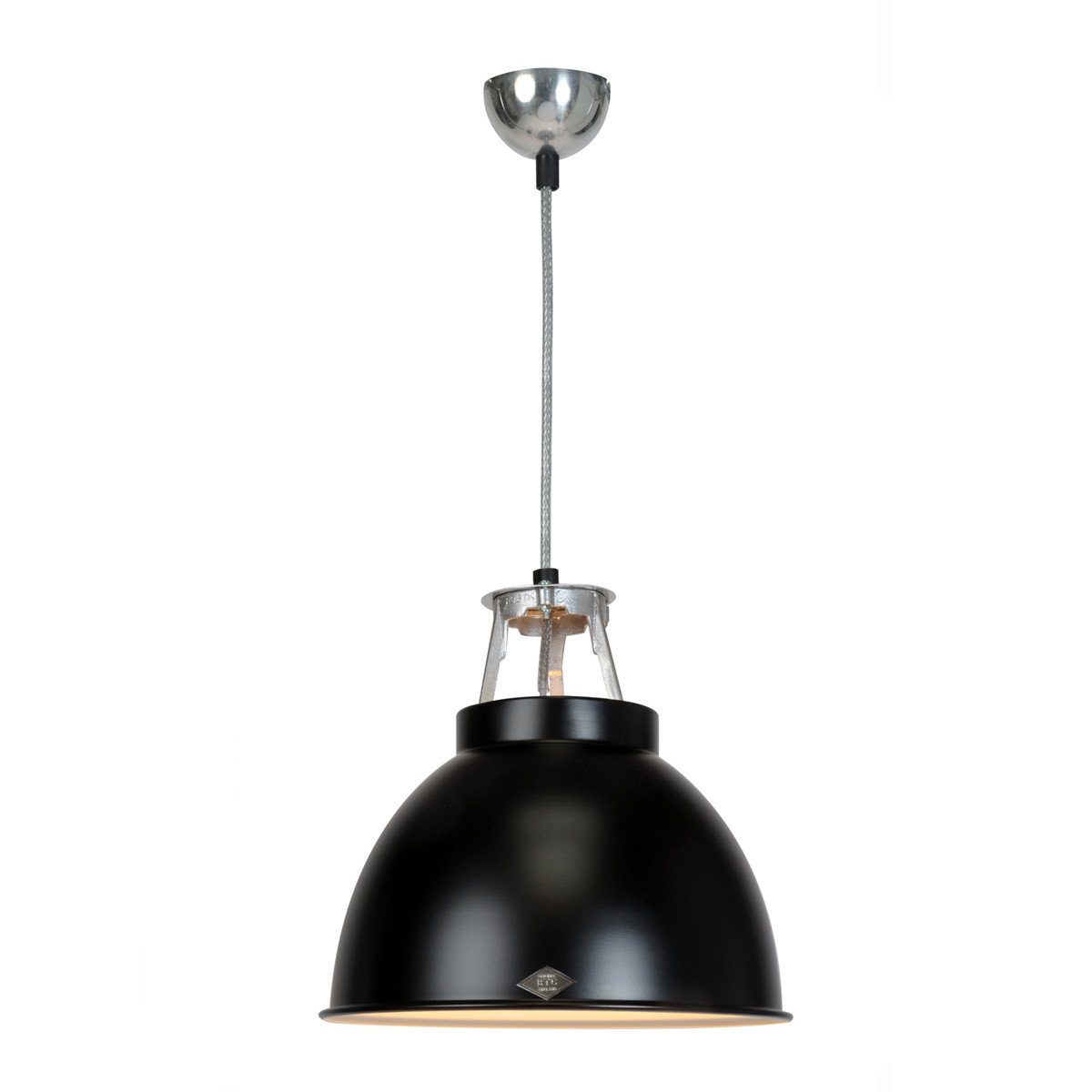 Titan Size 1 Pendant Light suspension lamps Original BTC Black with White Interior 