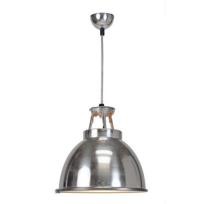 Titan Size 1 Pendant Light suspension lamps Original BTC Natural Aluminum with Etched Diffusor 