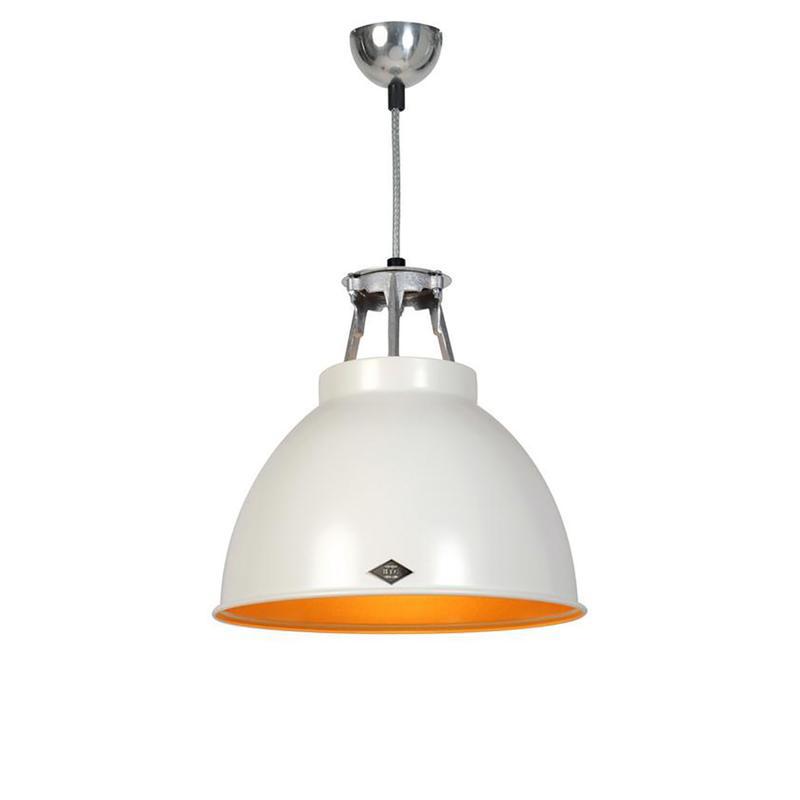Titan Size 1 Pendant Light suspension lamps Original BTC White with Gold Interior 