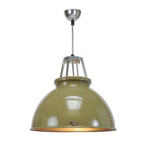 Titan Size 3 Pendant Light suspension lamps Original BTC Olive Green with Bronze Interior 