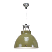 Titan Size 3 Pendant Light suspension lamps Original BTC Olive Green with White 