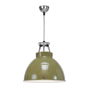 Titan Size 3 Pendant Light suspension lamps Original BTC Olive Green with White 