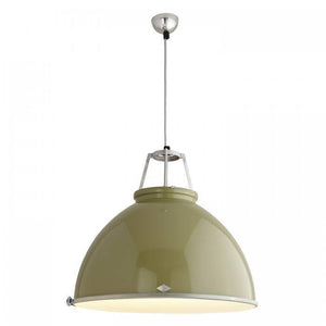 Titan Size 5 Pendant Light suspension lamps Original BTC Olive Green with Etched Diffusor 