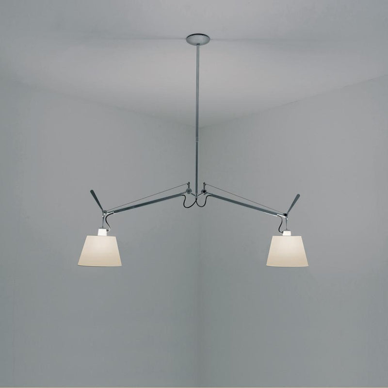 Tolomeo Double Shade Suspension Lamp hanging lamps Artemide 10" Parchment 