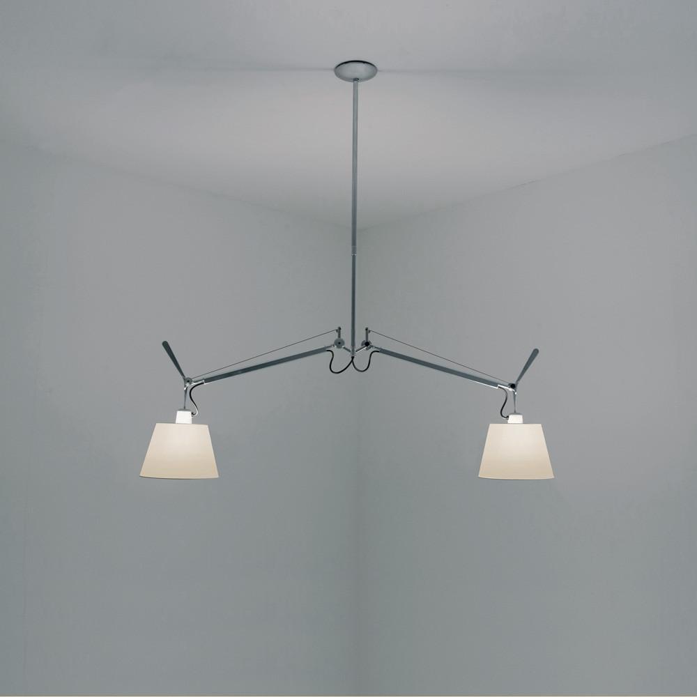 Tolomeo Double Shade Suspension Lamp hanging lamps Artemide 10" Parchment 