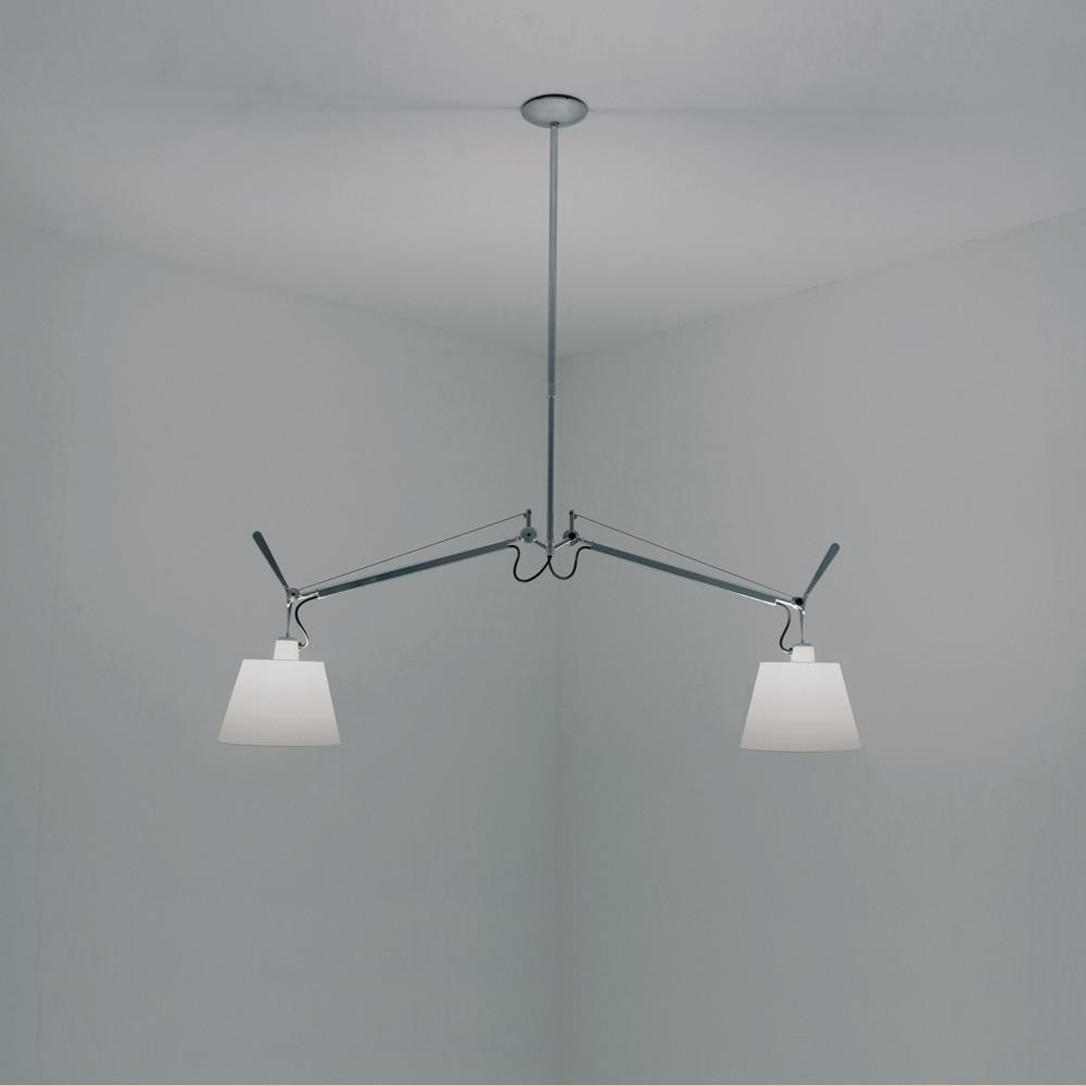 Tolomeo Double Shade Suspension Lamp hanging lamps Artemide 10" Fiber 