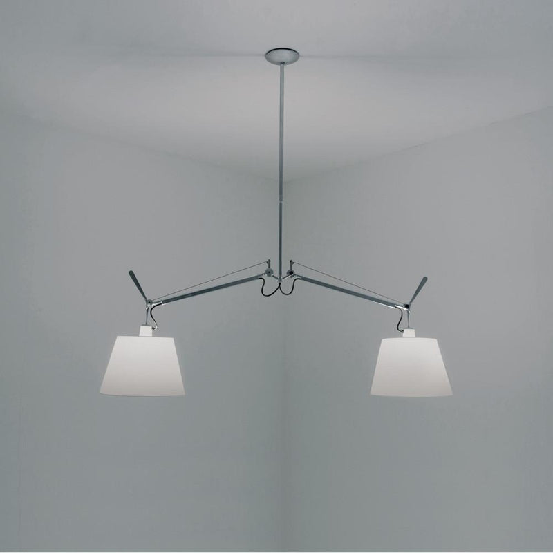 Tolomeo Double Shade Suspension Lamp hanging lamps Artemide 12" Fiber 