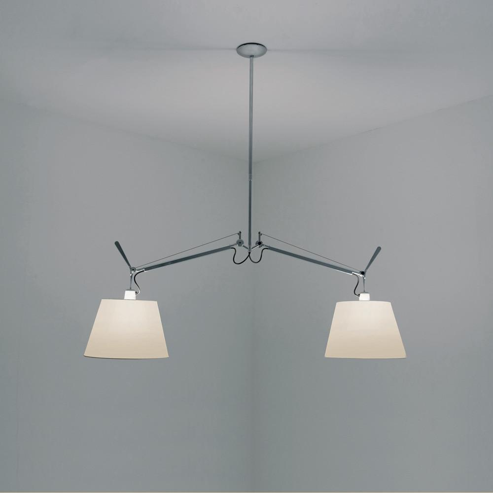 Tolomeo Double Shade Suspension Lamp hanging lamps Artemide 14" Parchment 