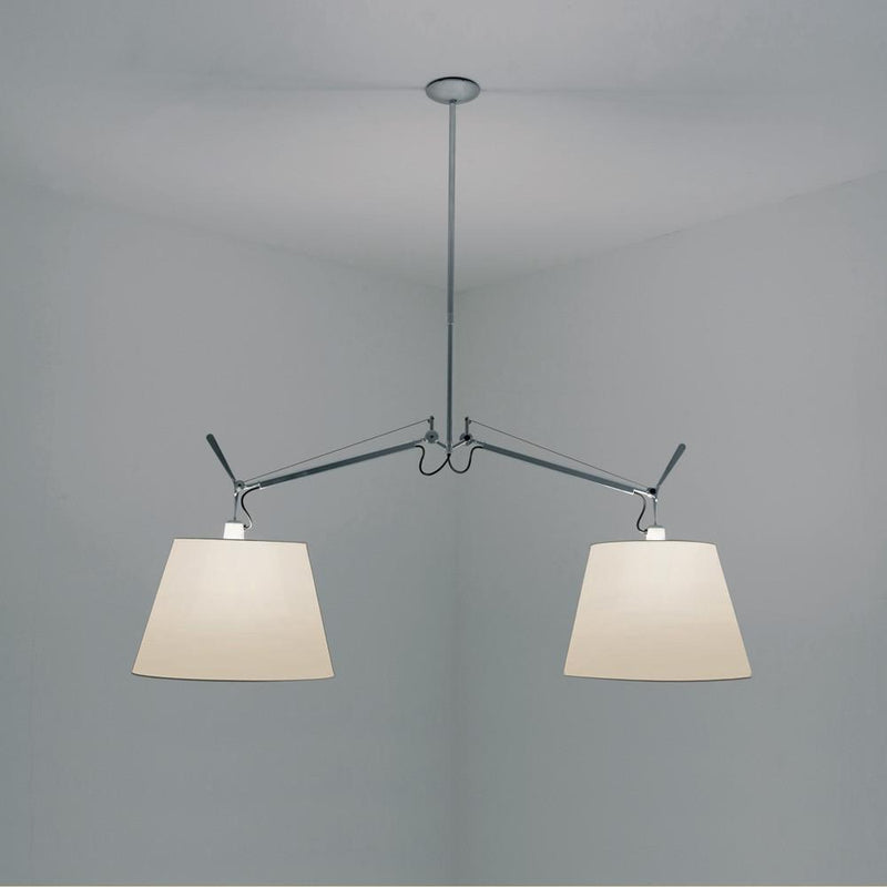 Tolomeo Double Shade Suspension Lamp hanging lamps Artemide 17" Parchment 