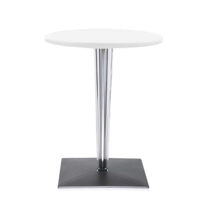 Top Top Side Table Dining Tables Kartell Glossy White Round Top - Square Leg & Base 