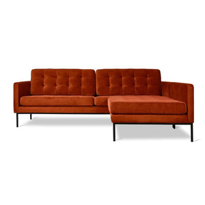 Towne Bi-Sectional Sofa Gus Modern Velvet Russet 