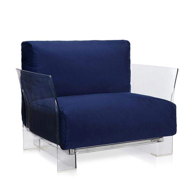 Pop Chair Lounge Chair Kartell Transparent Blue 