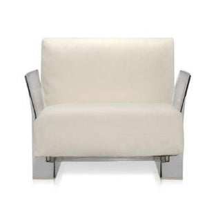 Pop Chair Lounge Chair Kartell Transparent White 