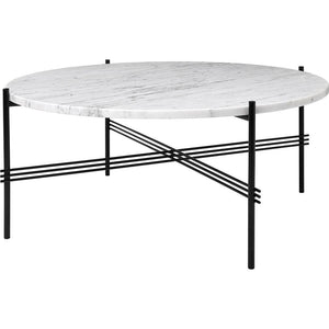 TS Round Coffee Table - Marble Top Tables Gubi Black White Carrara Marble Medium: Dia 31.5"