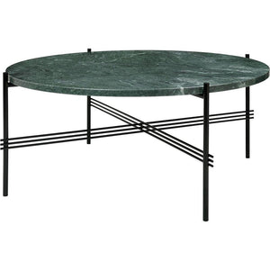 TS Round Coffee Table - Marble Top Tables Gubi Black Green Guatemala Marble Medium: Dia 31.5"