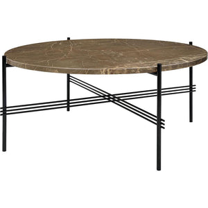 TS Round Coffee Table - Marble Top Tables Gubi Black Brown Emperador Marble Medium: Dia 31.5"