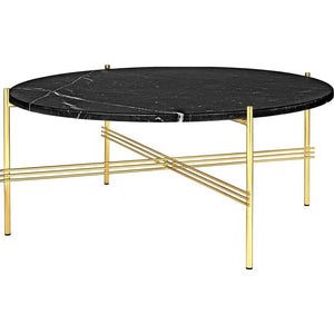 TS Round Coffee Table - Marble Top Tables Gubi Brass Black Marquina Marble Medium: Dia 31.5"