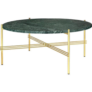 TS Round Coffee Table - Marble Top Tables Gubi Brass Green Guatemala Marble Medium: Dia 31.5"
