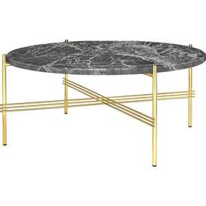 TS Round Coffee Table - Marble Top Tables Gubi Brass Grey Emperador Marble Medium: Dia 31.5"