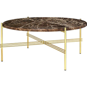 TS Round Coffee Table - Marble Top Tables Gubi Brass Brown Emperador Marble Medium: Dia 31.5"