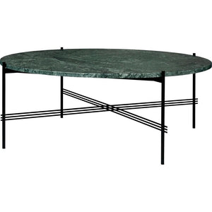 TS Round Coffee Table - Marble Top Tables Gubi Black Green Guatemala Marble Large: Dia 41.3"