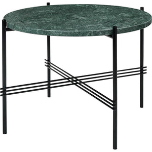 TS Round Coffee Table - Marble Top Tables Gubi Black Green Guatemala Marble Small: Dia 21.7"