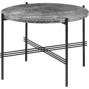 TS Round Coffee Table - Marble Top Tables Gubi Black Grey Emperador Marble Small: Dia 21.7"