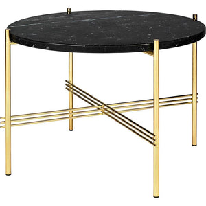 TS Round Coffee Table - Marble Top Tables Gubi Brass Black Marquina Marble Small: Dia 21.7"