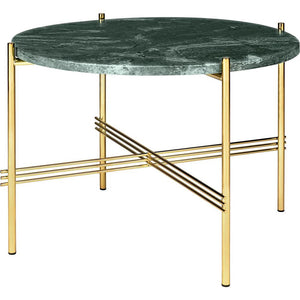 TS Round Coffee Table - Marble Top Tables Gubi Brass Green Guatemala Marble Small: Dia 21.7"
