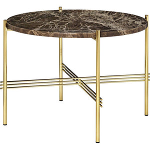 TS Round Coffee Table - Marble Top Tables Gubi Brass Brown Emperador Marble Small: Dia 21.7"