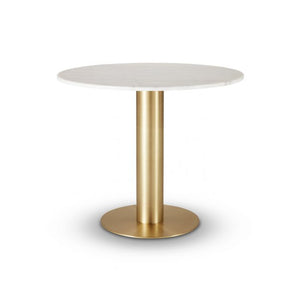 Tube Dining Table Dining Tables Tom Dixon Brass Base/White Marble 900 MM 