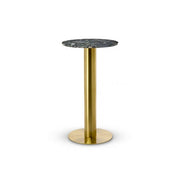 Tube High Table Dining Tables Tom Dixon Brass Base/Pebble Marble Small: 600 MM 