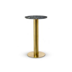Tube High Table Dining Tables Tom Dixon Brass Base/Pebble Marble Small: 600 MM 