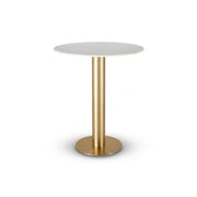 Tube High Table Dining Tables Tom Dixon Brass Base/White Marble Large: 900 MM 