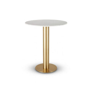 Tube High Table Dining Tables Tom Dixon Brass Base/White Marble Large: 900 MM 