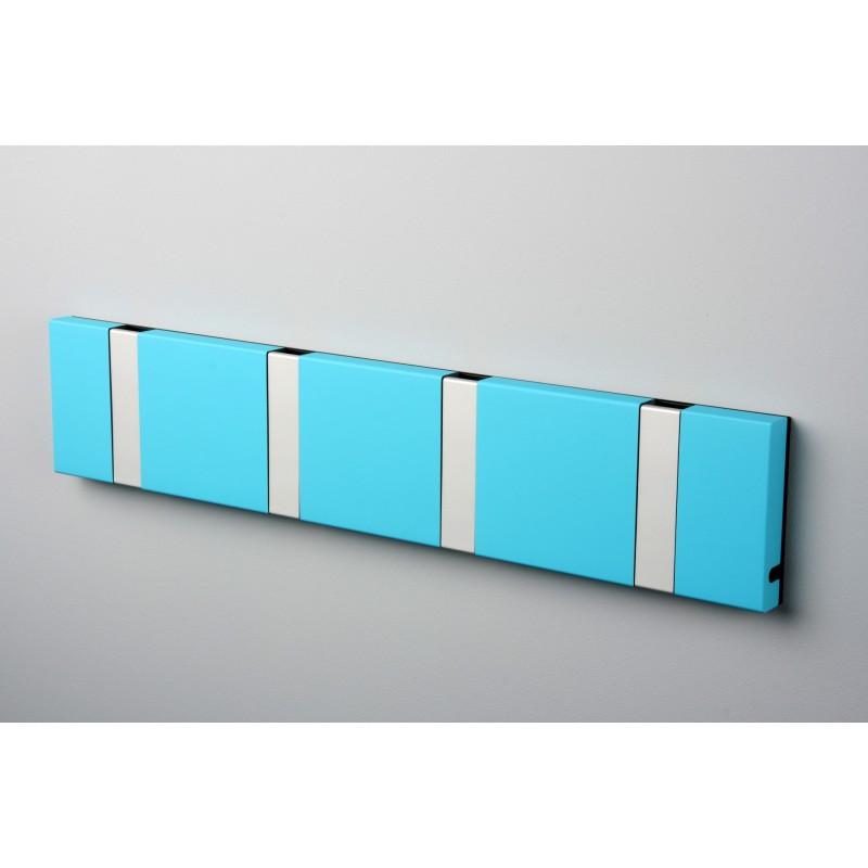 Knax Horizontal Colored Coat Hook Coat Hooks Loca 4 hooks Aluminum Turquoise
