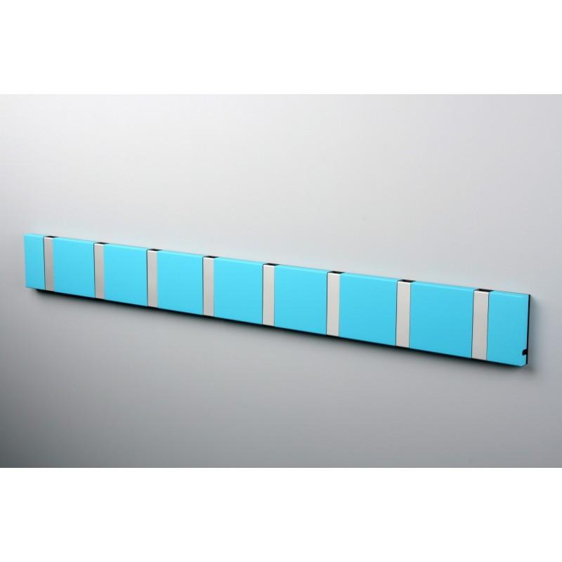 Knax Horizontal Colored Coat Hook Coat Hooks Loca 8 hooks Aluminum Turquoise