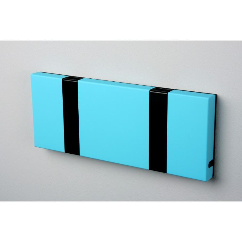 Knax Horizontal Colored Coat Hook Coat Hooks Loca 2 hooks Black Turquoise