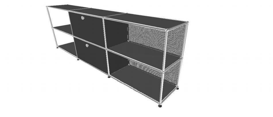 USM Haller TV Media - 6 compartments - Perforated back 1.10 storage USM 