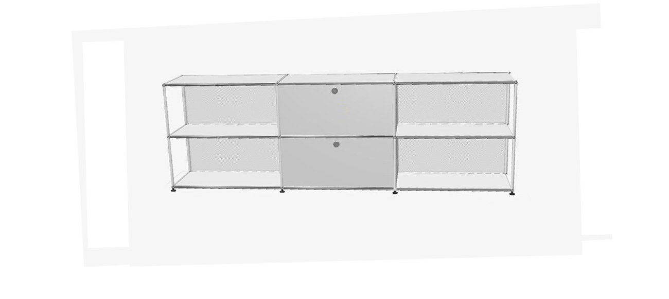 USM Haller TV Media - 6 compartments - Perforated back 1.10 storage USM Pure White 