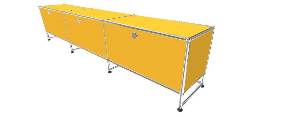 USM TV Media Low- with Short Legs 1.2 storage USM Golden Yellow 