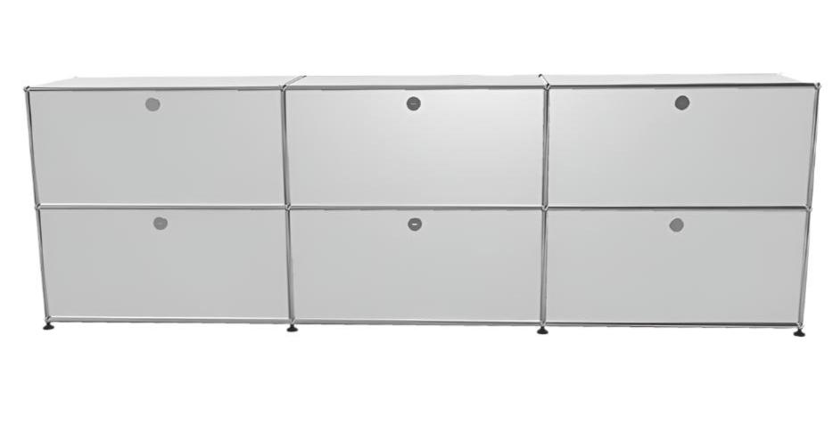 USM Haller Credenza - 6 compartments 1.5 storage USM Pure White 