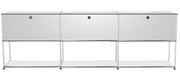 USM Haller Credenza - 6 compartments - 3 open -3 closed - 1.6 storage USM Pure White 