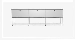 USM Haller Credenza - 6 compartments - 3 open -3 closed - 1.6 storage USM Pure White 