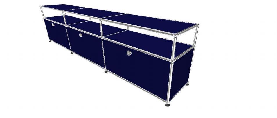 USM Haller TV Media - 6 compartments - 3 short open -3 closed - 1.7 storage USM 