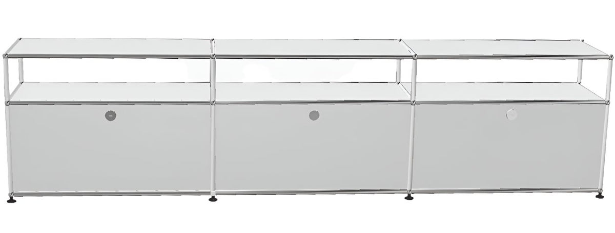 USM Haller TV Media - 6 compartments - 3 short open -3 closed - 1.7 storage USM Pure White 