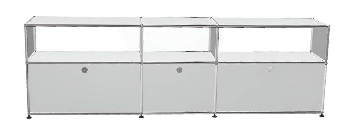 USM Haller TV Media - 6 compartments - 3 tall open -3 closed - 1.8 storage USM Pure White 