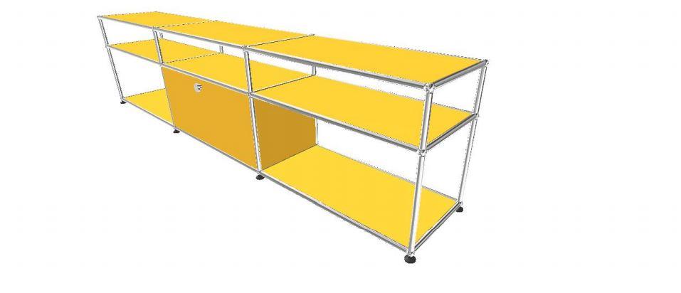 USM Haller TV Media - 6 compartments - 1.9 storage USM Golden Yellow 